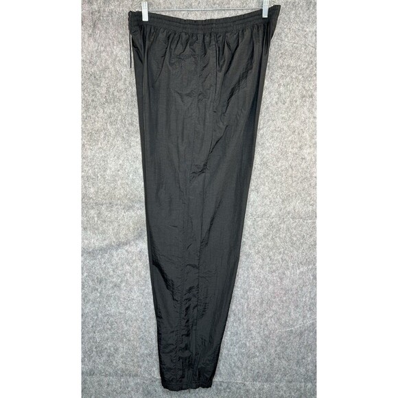 Vintage Reebok Track Pant Men’s Large Black Nylon Windbreaker Ankle Zip - Picture 4 of 10